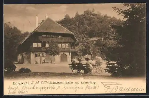 AK Karlsruhe, Schwarzwaldhaus mit Lauterberg