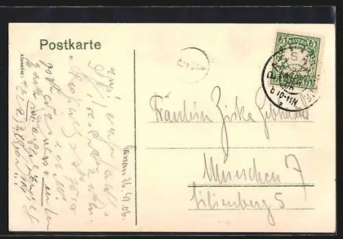 AK Passau, Alter Stadtmauerpartie in der Innstadt