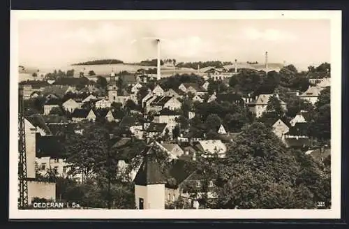 AK Oederan i. Sa., Ortsansicht mit Landschaft