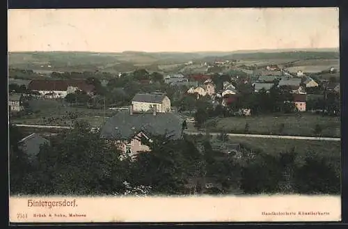 AK Hintergersdorf, Ortsansicht mit Panorama