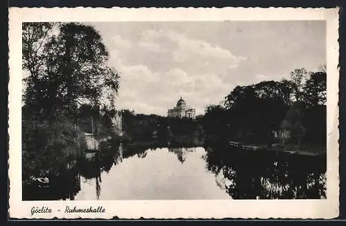 AK Görlitz, Flusspartie an der Ruhmeshalle
