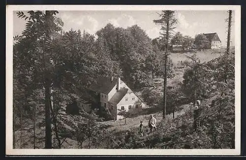 AK Ansprung i. Ergeb., Blick zum Gasthaus Hüttstadtmühle