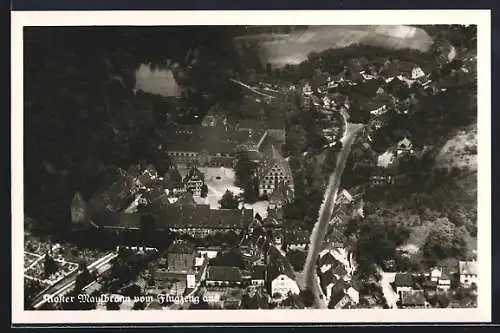 AK Maulbronn, Kloster-Panorama aus dem Flugzeug gesehen