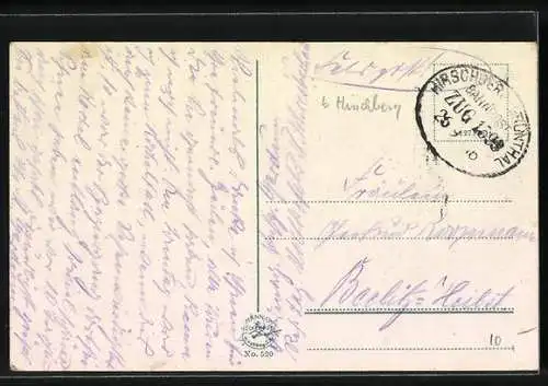 AK Kiesewald i. Rgb., Teilansicht mit Bergen