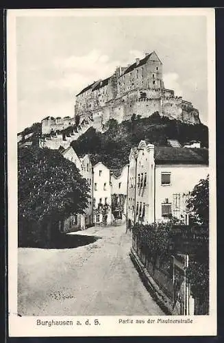 AK Burghausen a. d. S., Partie aus der Mautnerstrasse