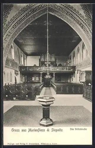AK Marienfliess, Stepnitz, Blick zur Orgel in der Stiftskirche
