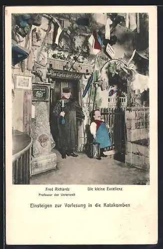 AK Berlin, Gasthaus Bauernschänke H. Engmann in der Jägerstrasse 63, Katakomben-Eingang