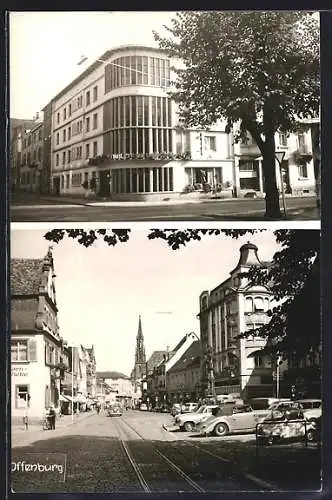 AK Offenburg, Ortspartie mit Kirche, Hotel