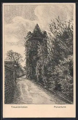 AK Treuenbrietzen, Blick zum Pulverturm