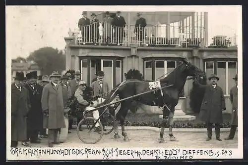 AK Grf. Kalman Hunyady Gdk. Rennen 1921, Pferderennen
