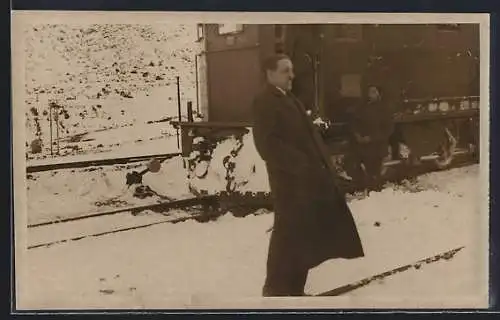 AK Puente del Inca, Zug im Schnee