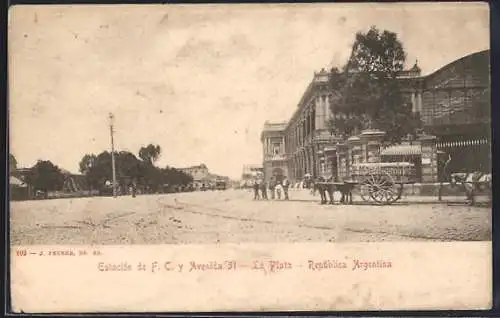 AK La Plata, Estacion de F. C. y Avenida 51