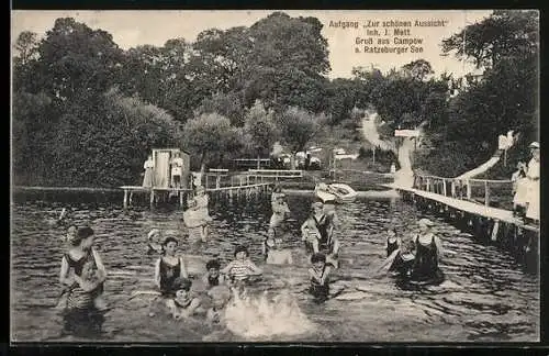 AK Campow /Ratzeburger See, Aufgang zur schönen Aussicht, Inh. J. Mett