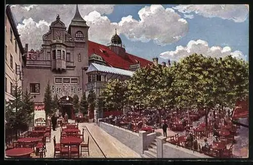 AK München, Mathäserbräu, Bierhallen & Gartenlokal