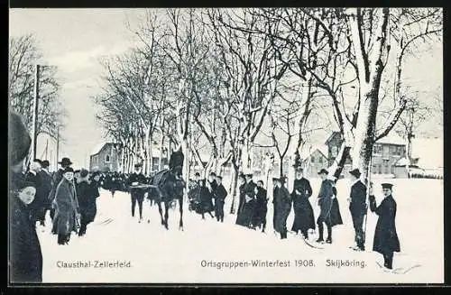 AK Clausthal-Zellerfeld, Ostgruppen-Winterfest 1908, Skijköring