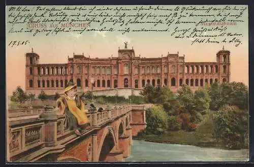 AK München, Die Brücke zum Maximilianeum