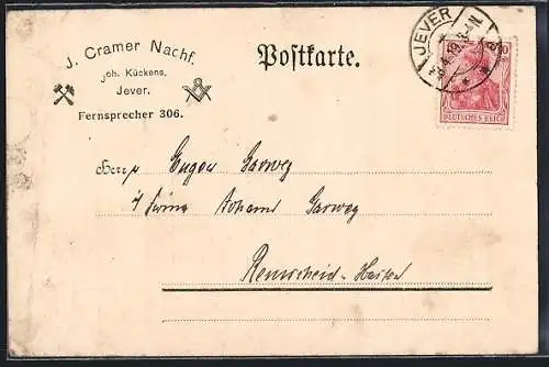 AK Jever, Korrespondenzkarte von J. Cramer Nachf.