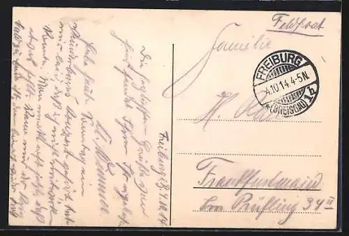 AK Freiburg i. B., Partie am Stadt-Theater