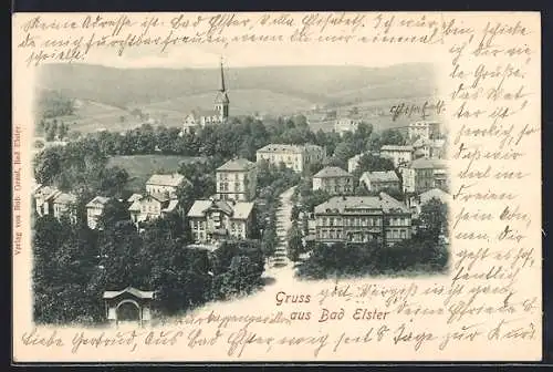AK Bad Elster, Ortsansicht mit Kirche