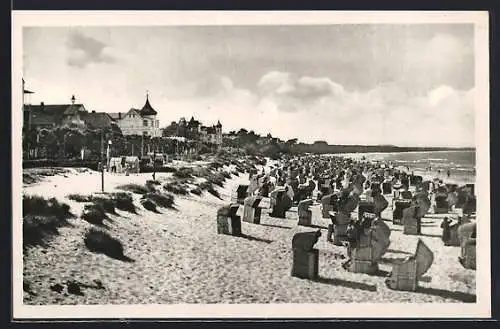 AK Binz a. Rügen, Strandpartie mit Badegästen