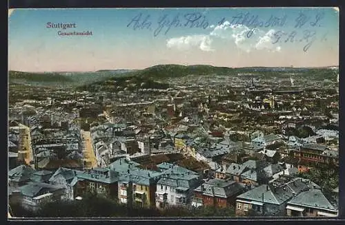 AK Stuttgart, Blick über die gesamte Stadt
