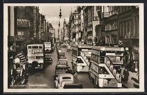 AK Berlin, Stau in der Friedrichstrasse