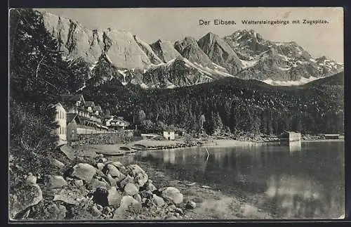AK Eibsee, Wettersteingebirge mit Zugspitze