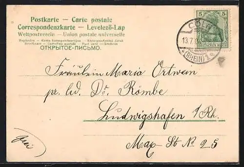 AK St. Goarshausen, Ruine Rheinfels, unten St. Goar