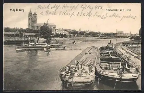 AK Magdeburg, Elöbansicht mit Dom
