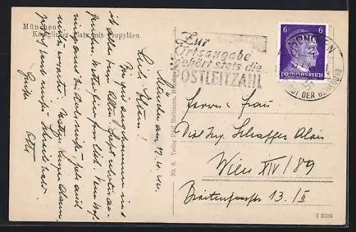 AK München, Königlicher Platz mit Propyläen