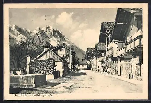 AK Garmisch, Partie in der Frühlingsstrasse