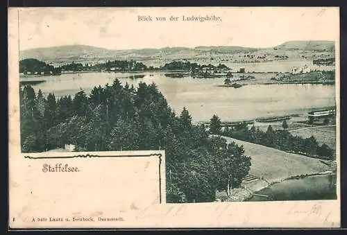 AK Staffelsee, Totalansicht vom See von der Ludwigshöhe
