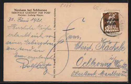 AK Neuhaus bei Schliersee, Terofals Gasthof zur Post, Pächter Ludwig Mayer
