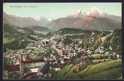 AK Berchtesgaden, Ortsansicht vom Lockstein aus