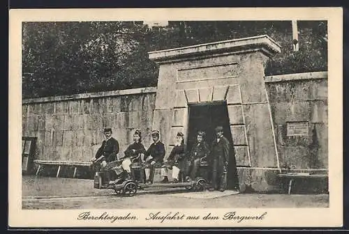 AK Berchtesgaden, Ausfahrt aus dem Bergwerk