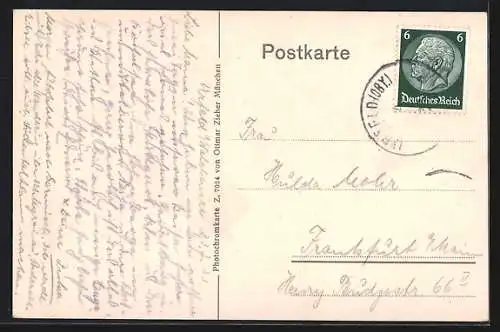 AK Urfeld am Walchensee, Teilansicht mit Herzogstand