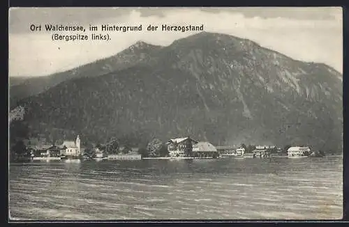 AK Walchensee, Ortsansicht mit Herzogstand