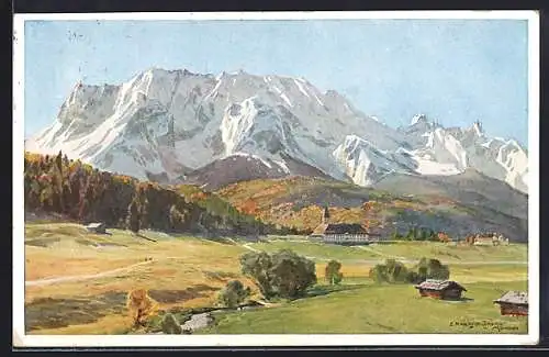 Künstler-AK Edward Harrison Compton: Klais /Oberbayern, Schloss Elmau