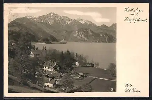 AK Kochel am See, Partie am Kochelsee mit Herzogstand