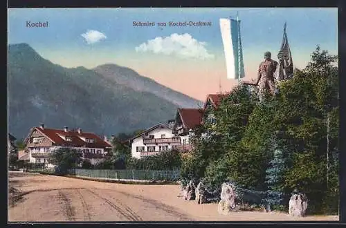 AK Kochel, Schmied von Kochel-Denkmal