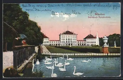 AK München, Schlosspark, die Nymphenburg