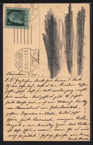 AK München, Blick zum Portal an der Residenz