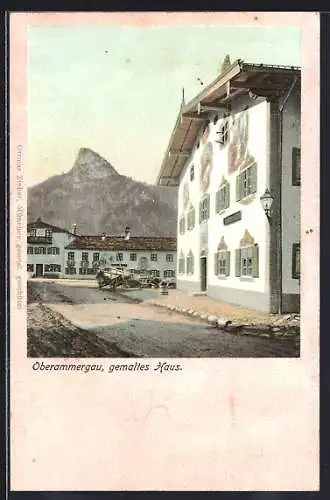 AK Oberammergau, gemaltes Haus