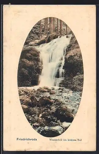 Präge-AK Friedrichroda, Wasserfall im kühlen Tal