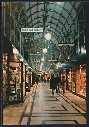 AK Stuttgart, Einkaufspassage, Blick in die Calwer Passage