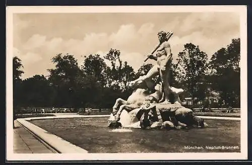 AK München, Neptun-Brunnen