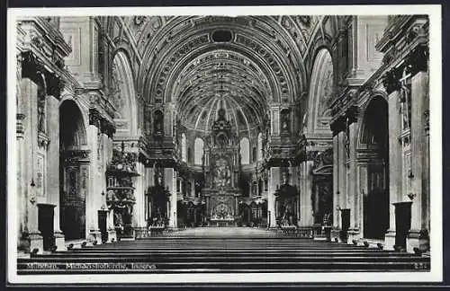 AK München, Michaelshofkirche, Innenansicht