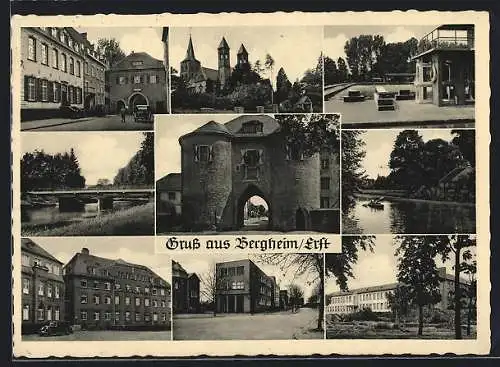AK Bergheim /Erft, Tor, Schwimmbad, Strassenpartie