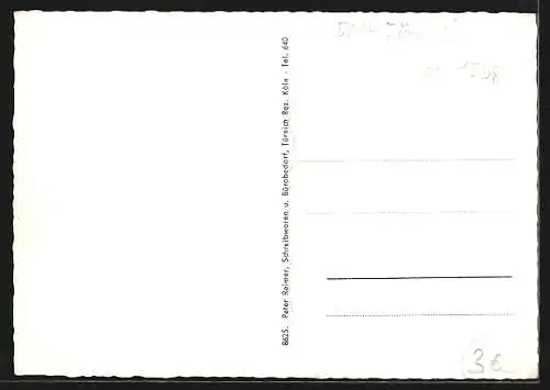 AK Türnich /Bez. Köln, Kirche, Schwimmbad, Parkpartie