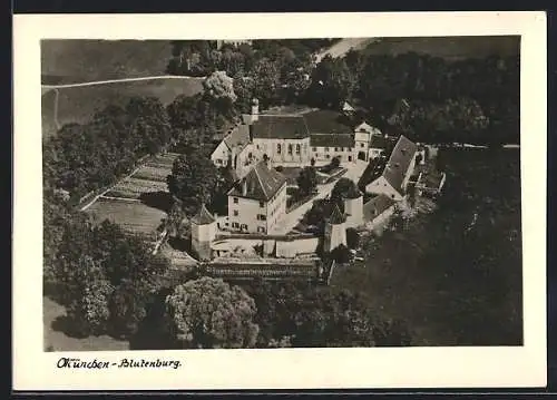 AK München-Obermenzing, Schloss Blutenburg, Luftbild